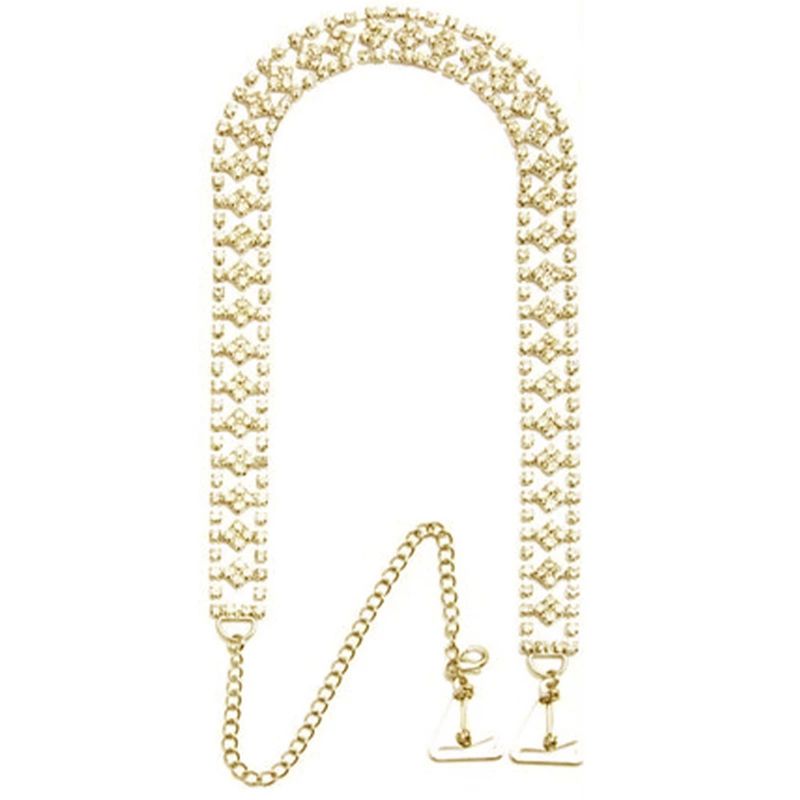 Bodychain a forma di fiore, catena per spalla, semplice catena con artiglio di strass, accessori per abiti da banchetto estivi di alta qualità per le donne_voghion.com