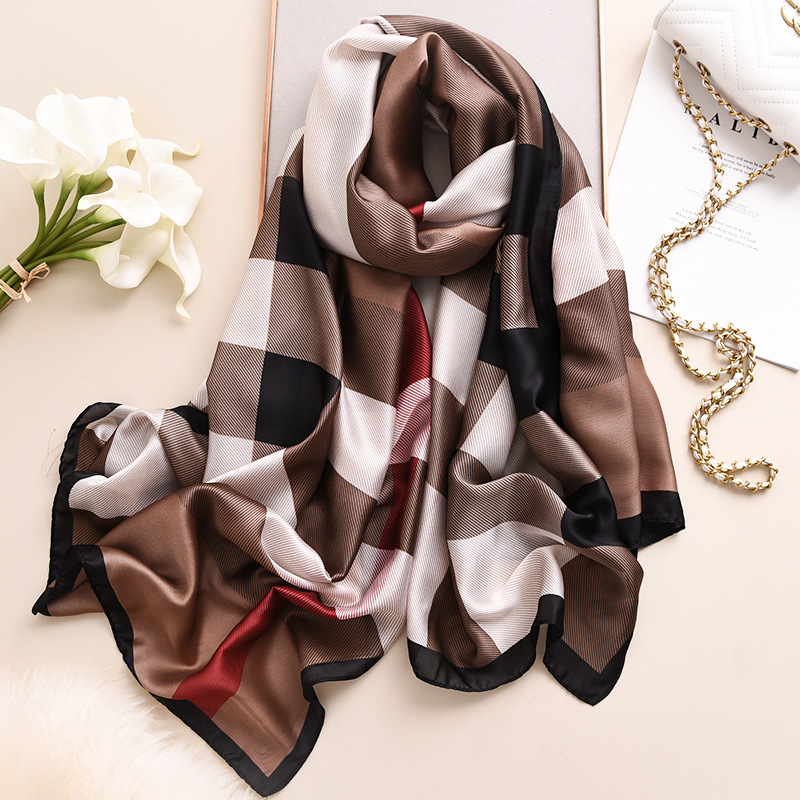 VOOTHOST 180x90cm Large Silk Soft Scarf Women Stylish Print Long Shawl Handkerchief Summer Elegant Travel Wrap VB127_voghion.com