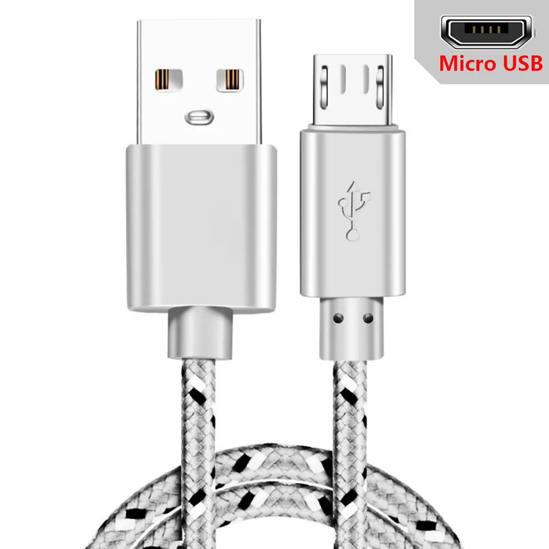 1m/2m/3m Micro Data Sync USB Charger Cable For Samsung Huawei Xiaomi HTC Android Phone Nylon Braided MicroUSB Cables_voghion.com
