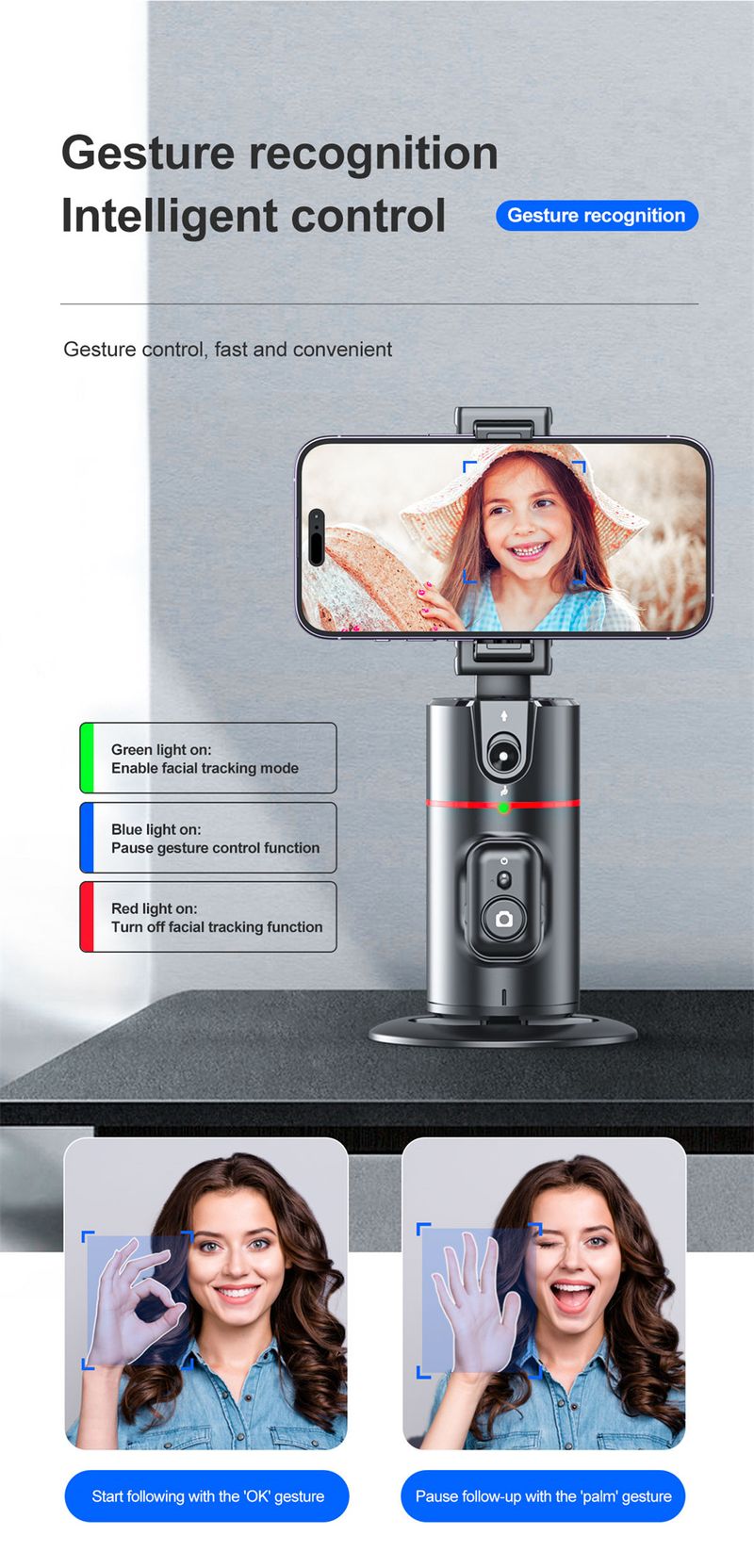 2025 360 Rotation Gimbal Stabilizer Wireless Bluetooth Remote Selfie Stick Tripod For IPhone Smartphone Live_voghion.com