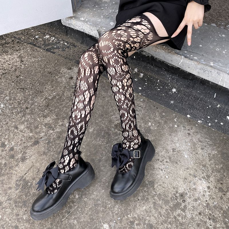 Rutschfeste, sexy, transparente Strümpfe im japanischen Stil, dünnes, schrittoffenes Fischnetz, einteilige, lange, hohle Strümpfe für Frauen_voghion.com