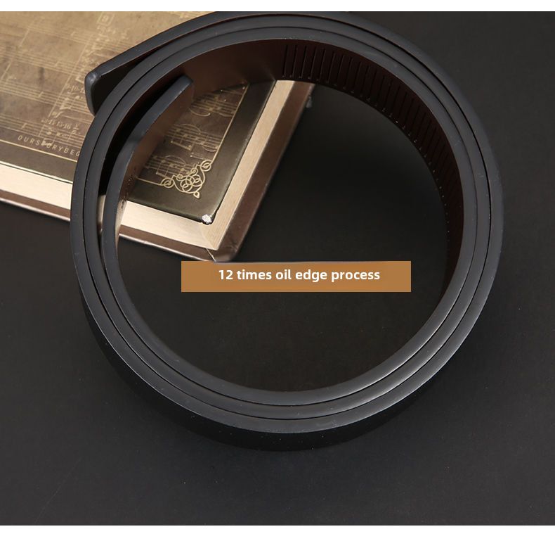 New toothless automatic buckle men's belt hole distance 5CM no card slot No buckle factory wholesale one-piece delivery_voghion.com