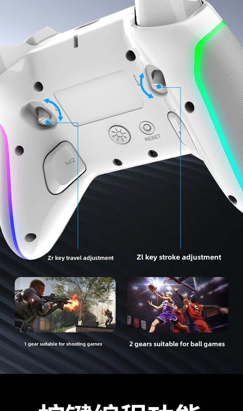 Controller Bluetooth per gioco di tiro con la palla: compatibile con Android/iOS/PS4/PS3/Switch/PC, vibrazione a doppio motore, supporto standard per cellulare_voghion.com