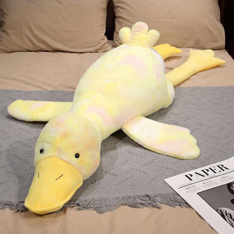 155cmGiantStuffedAnimalsWhiteGoosePlüschThrowPillowsYellowDuckPlüschtiereKinderSpielzeugSoftSleepingCushionDecorGeschenke_voghion.com