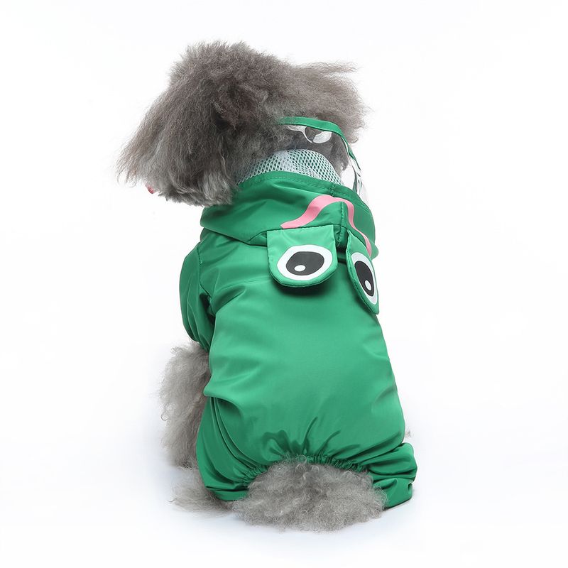 Haustier Vierbeiner Kleine Brust Zurück Reflektierende Hund Regenmantel Taille Tasche Schwanz Ente Stil_voghion.com