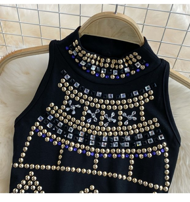 Women Sleeveless vest women's two-piece set high waisted elastic leg pants_voghion.com