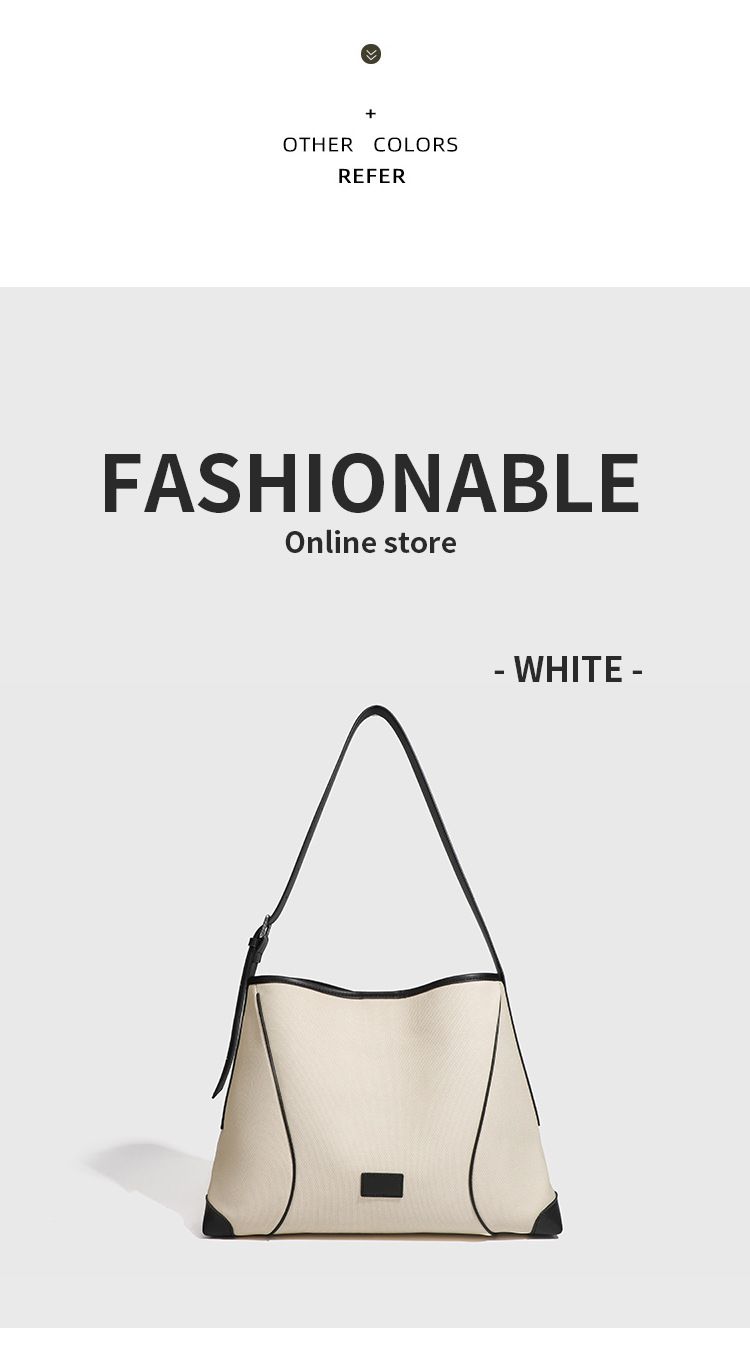 Trendy Shoulder Tote Bag For Women - Casual Canvas Crossbody Hobo Bag With Magnetic Closure, Spacious Interior & Stylish Stitching Details_voghion.com