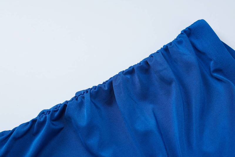 Yksivärinen seksikäs elegantti 2-osainen hamesarja, pitkähihainen, vartalonmyötäinen crop top ja rypytetty midi-hame, yhteensopiva sarja juhlaan, klubi- ja toimistokäyttöön_voghion.com