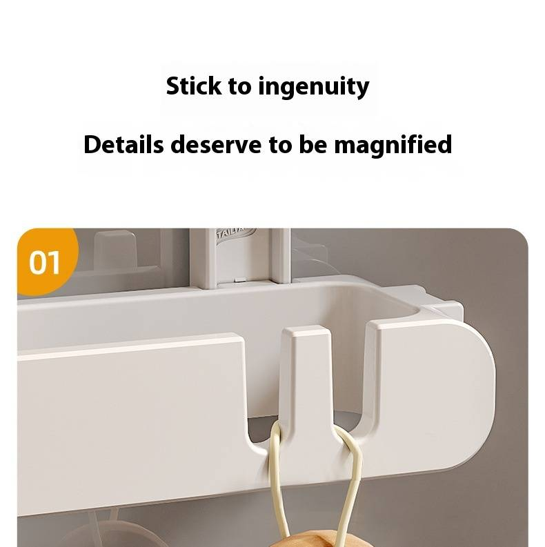 Organizador de chinelos de banheiro sem furadeiras - Sapateira com ventosa de parede para chuveiro e vaso sanitário (design compacto)_voghion.com
