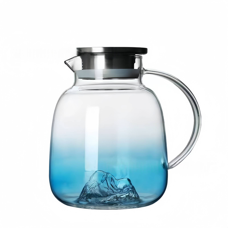 Set di brocche in vetro – Caraffa resistente al calore da 1,2 l con 2 tazze abbinate, perfette per tè, succhi, latte e cold brew – Elegante confezione regalo_voghion.com