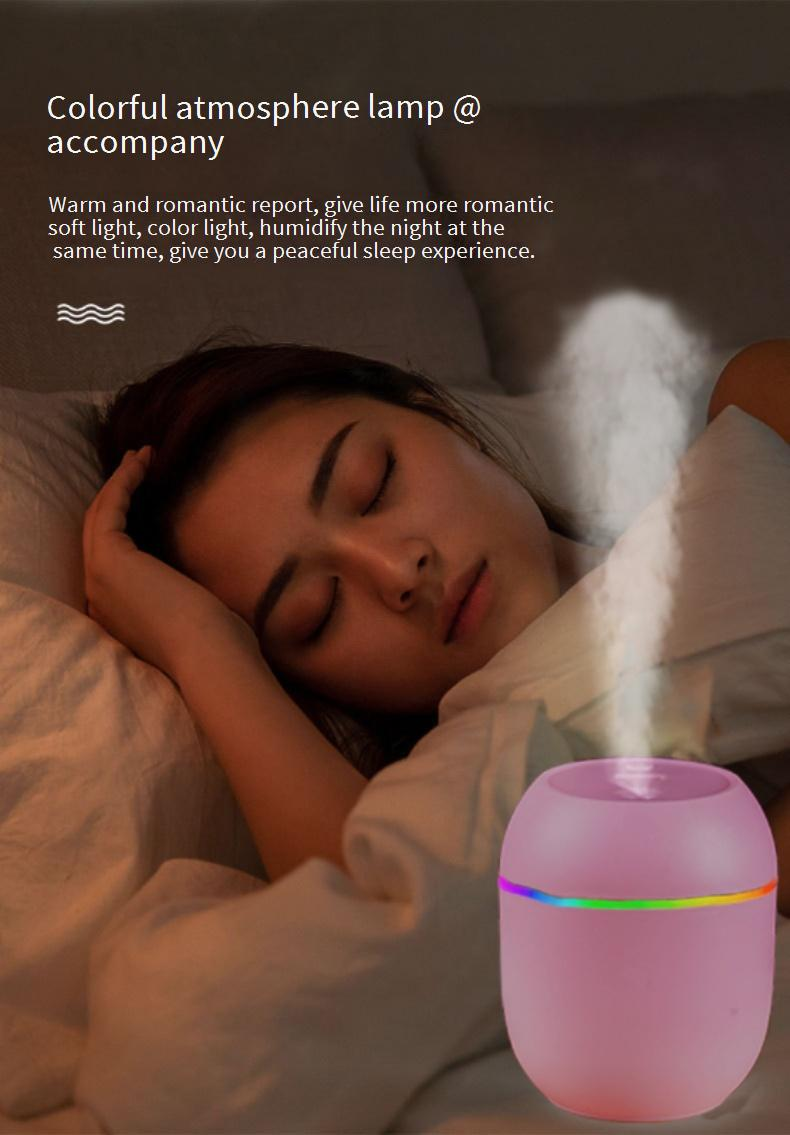 Mini umidificatore USB, piccolo diffusore di nebbia fredda da 0,5 l per scrivania, camera da letto, viaggio, spegnimento automatico, timer da 2 a 8 ore, silenzioso 36 dB, regalo (rosa/bianco/blu)_voghion.com