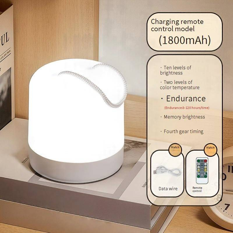 Luce notturna a LED con telecomando, bicolore e ricaricabile tramite USB - Lampada da comodino portatile per campeggio, camera da letto, cameretta dei bambini, dormitorio_voghion.com