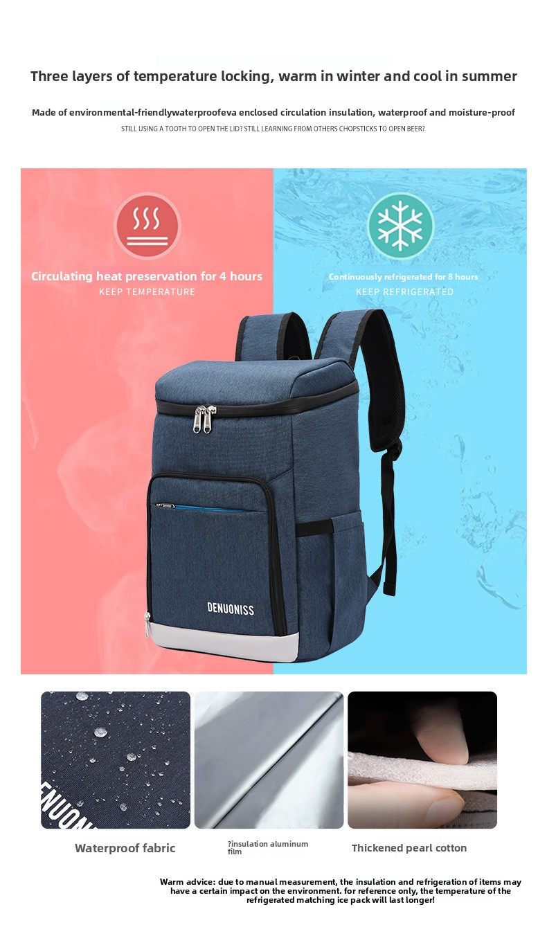 Insulated Backpack Cooler – 23L-28L Waterproof Oxford Picnic Bag For Camping, Beach & Tailgating, Foldable & Portable With Multi-Color Options_voghion.com