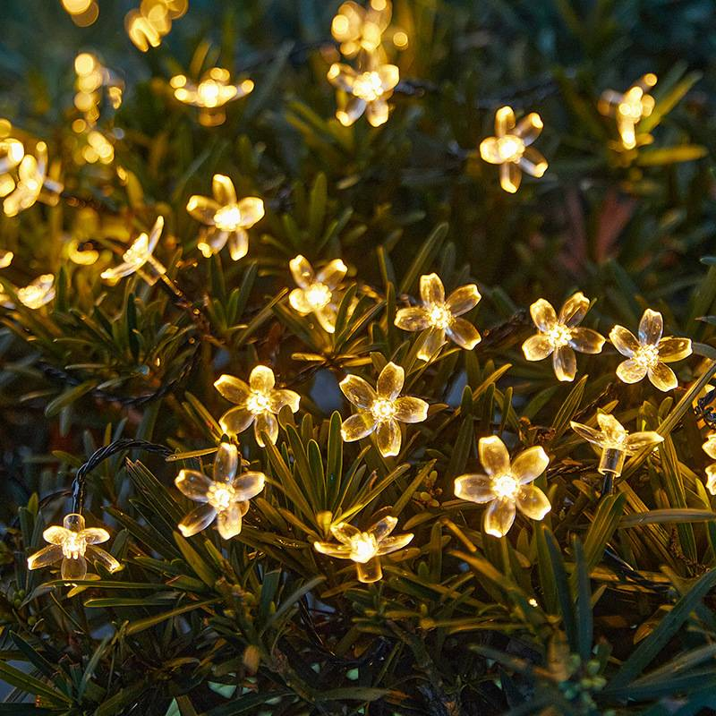 100 diod LED Solarne lampki choinkowe – wodoodporne lampki choinkowe do dekoracji wnętrz i na zewnątrz (8 trybów, IP65, zasilanie USB/słoneczne, ciepła biel i wielokolorowe)_voghion.com