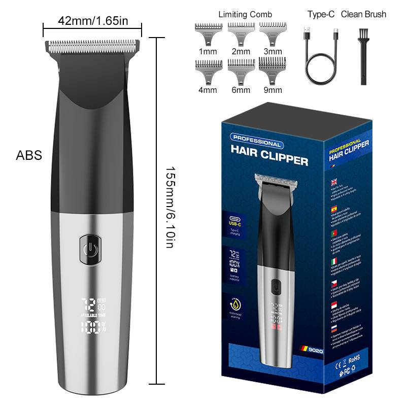Professional Waterproof Cordless Hair Clipper For Men & Pets - Rechargeable Titanium Alloy Blade, Fast Charging, Low Noise, Home & Salon Use_voghion.com
