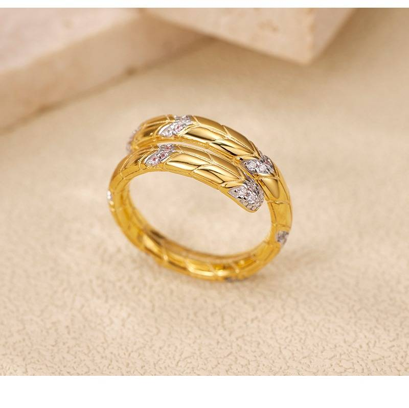 Women's Jewelry S925 Sterling Silver Vintage Snake Ring With Zirconia Adjustable Open Band Minimalist Chic Serpent Design Statement Piece_voghion.com