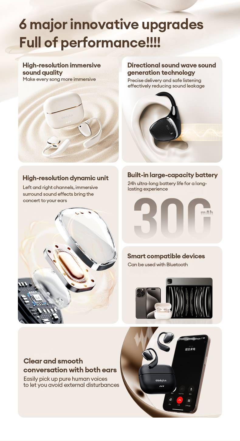 Original Lenovo LP78 OWS Wireless Headphones 5.4 Bluetooth Earphone Stereo Game Call Noise Reduction Earbuds Sport Music Headset_voghion.com