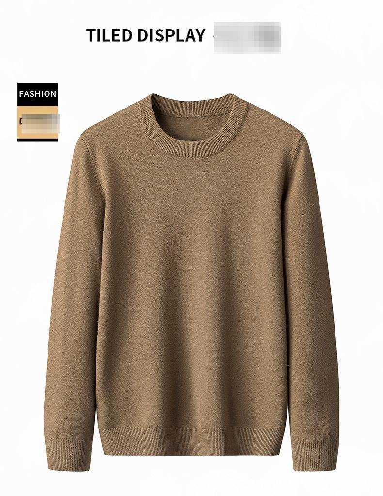 Herren-Pullover aus hochwertiger Wollmischung – Amerikanischer Stil, lockere Passform, weich und warm, Rundhals-/Rollkragenpullover, einfarbige Freizeitstrickware für Herbst und Winter_voghion.com