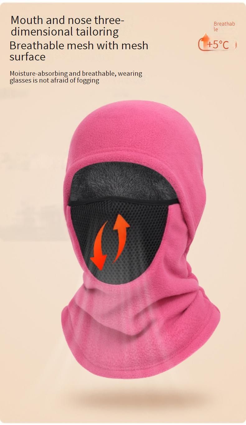 Thermal Windproof Balaclava For Cycling Skiing Outdoor Sports - Double-Layer Fleece Face Mask Unisex Cold Weather Protection (Black, Dark Gray, Navy)_voghion.com