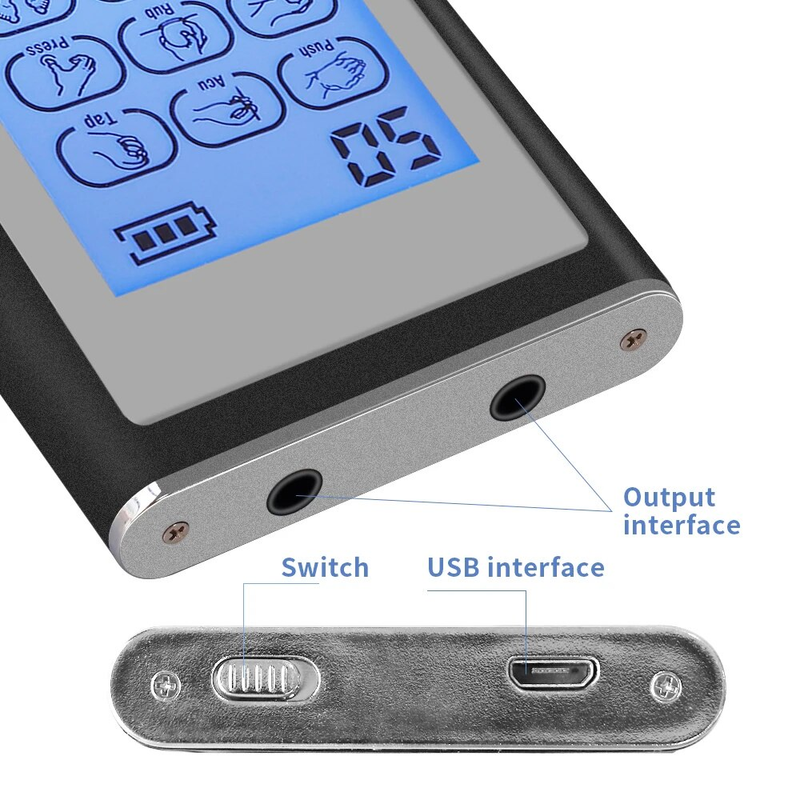 Modes Dual 9 Output EMS Electic Muscle Stimulato Acupunctue Tens Massage hine Electostimulato Physiotheapy_voghion.com