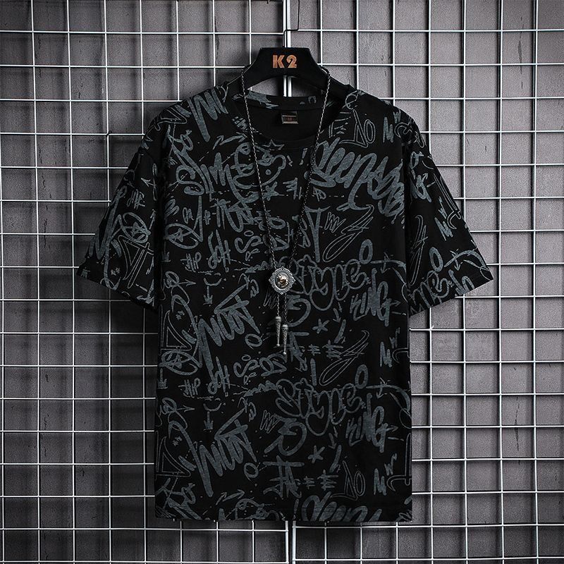 Men's Ice Silk Short Sleeved Summer New Trendy Brand Instagram Elastic Quick Drying T-shirt Loose And Thin Half Sleeved Ice Feeling T-shirt_voghion.com