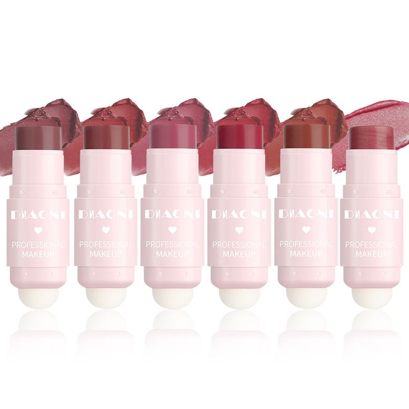 Róż Dwugłowa gąbka Jednokolorowy róż w kremie Natural Color Ruddy Expansion Color Contour Blush Rouge Stick_voghion.com