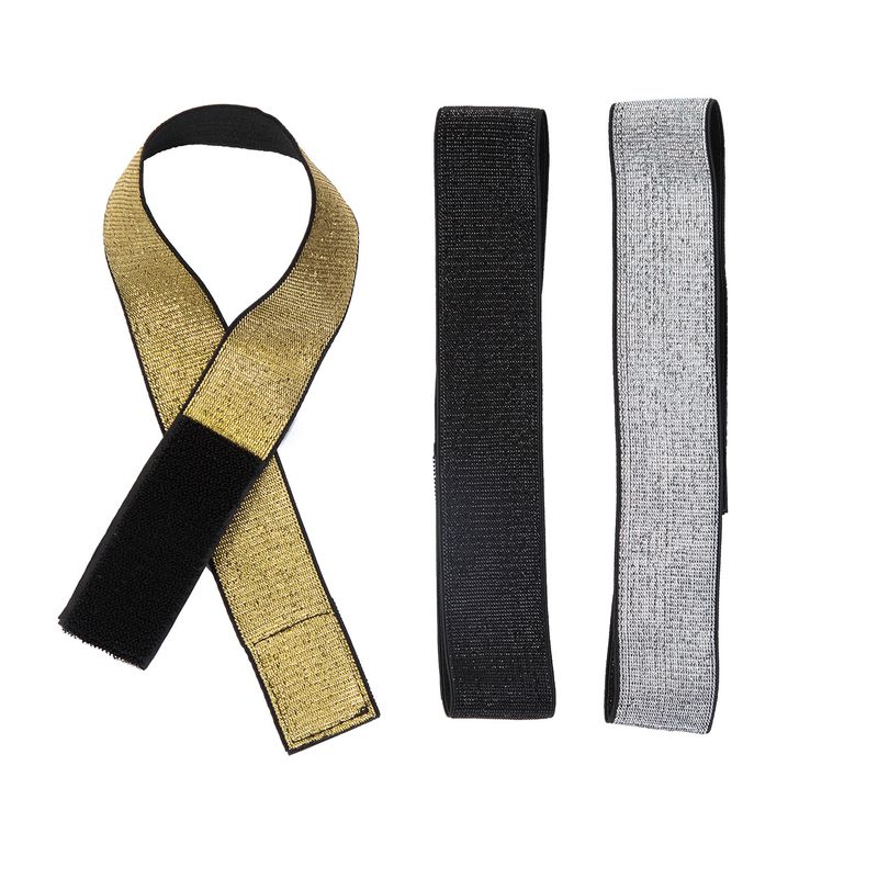 4 cm odsevni z zlato, srebrno, črno, nastavljivo čarobno zaponko, visoko elastičen, vzdržljiv in moden trak za lase_voghion.com