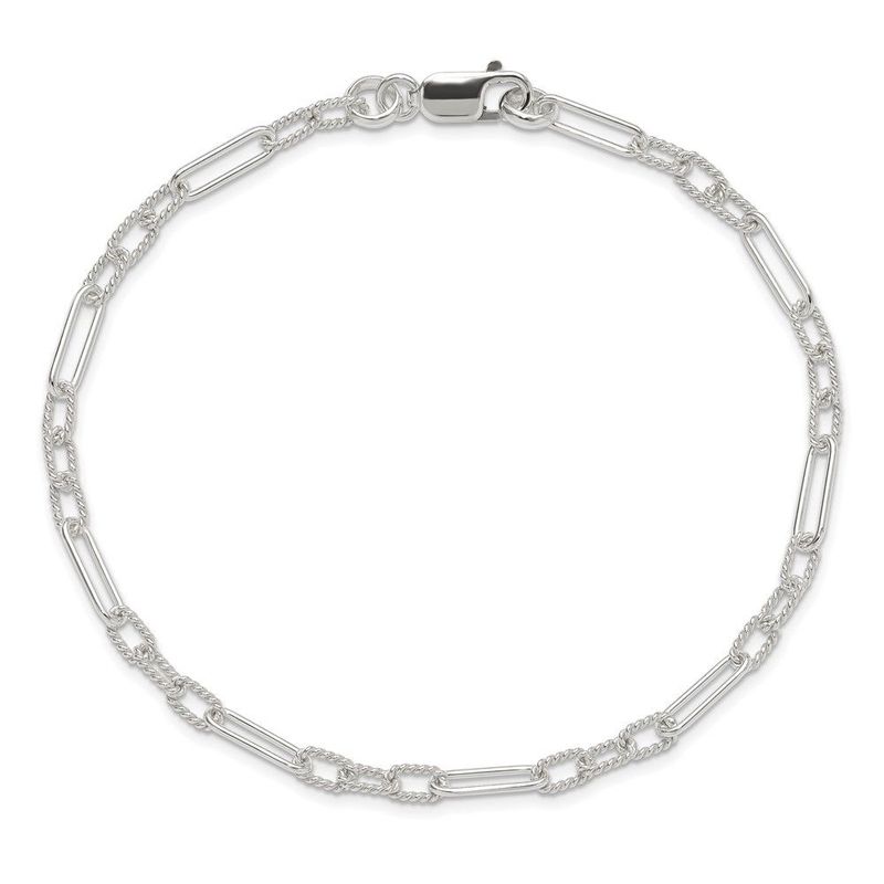 Sterling Silver Fancy Link Anklet_voghion.com