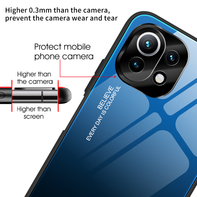 Luksuriøst gradueret telefoncover til Xiaomi 12 12pro 12x beskyttelsesetui til xiaomi mi 11 12 pro_voghion.com