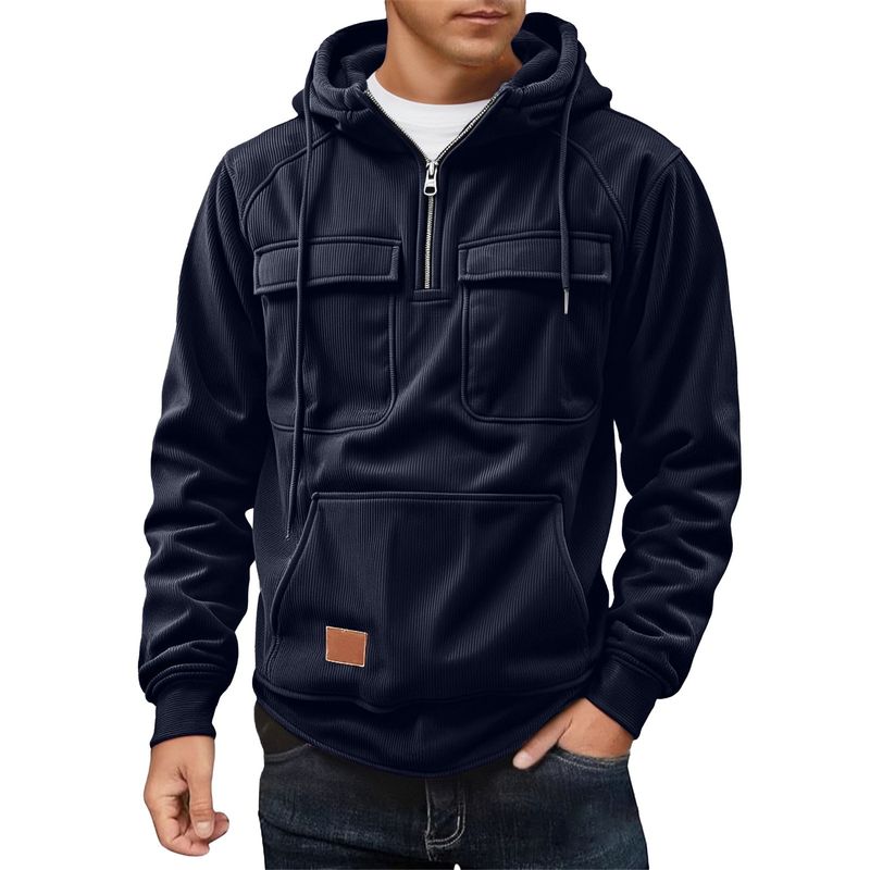 Giacca casual da uomo 2025 con cappuccio e cerniera per autunno e inverno_voghion.com