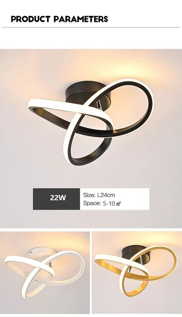 Luces LED modernas para techo de pasillo, iluminación nórdica para el hogar, montada en superficie para dormitorio, sala de estar, pasillo, luces para balcón_voghion.com