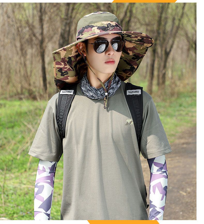 Cappello da sole traspirante da uomo per lavoro e trekking all'aperto - Protezione UV UPF 50+ con ventilazione in rete_voghion.com