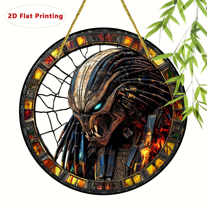 Alien Warrior Suncatcher - 8" Colorful Acrylic Art. Intergalactic Decor For Garden Or Home, Perfect As A Unique Gift._voghion.com