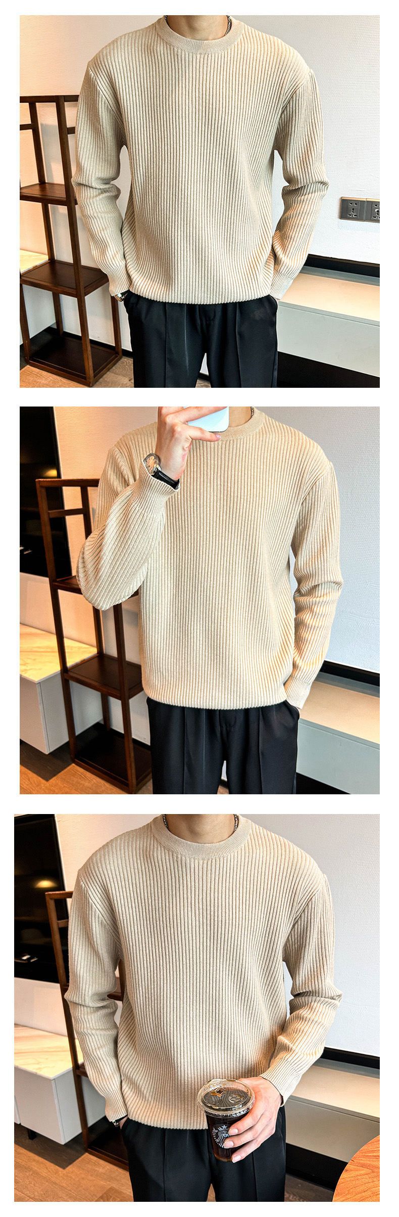 Men’s Slim-Fit High Neck Sweater – 7 Solid Colors, Breathable & Wrinkle-Resistant For Business Casual & Layering_voghion.com