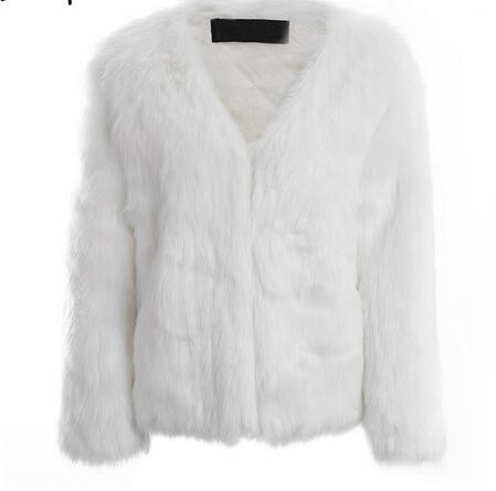 Cappotto corto in finta pelliccia coreana da donna in peluche invernale caldo tinta unita_voghion.com