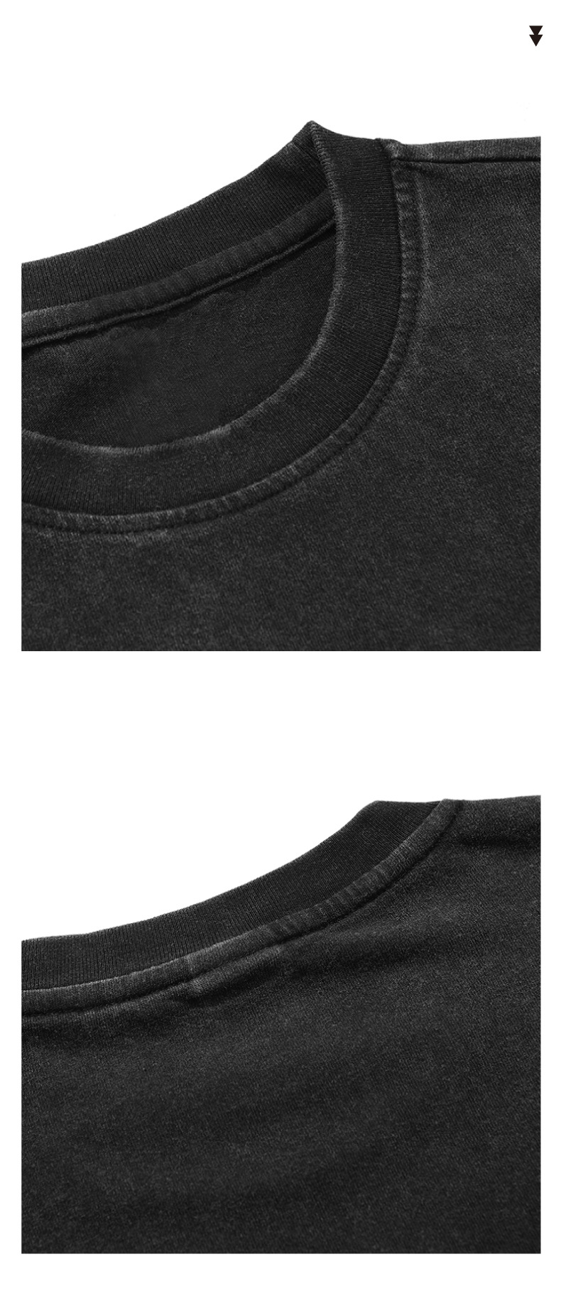 T-shirt Vintage à manches courtes pour hommes, vêtements de rue, lavé pour fabriquer du vieux coton épais, base supérieure ample_voghion.com