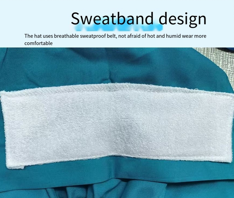 Pure Cotton Long Hair Cap Surgical Cap Scrub Cap Female Work Printing Nursing Head Cap With Button_voghion.com