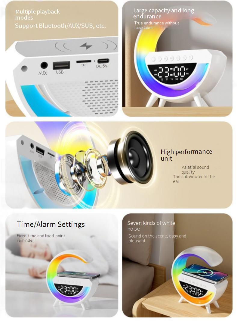 Draagbare luidsprekers G2301 Bluetooth-luidspreker BT 3401 Sfeerlicht Stemklok Draadloos mobiel geluid_voghion.com