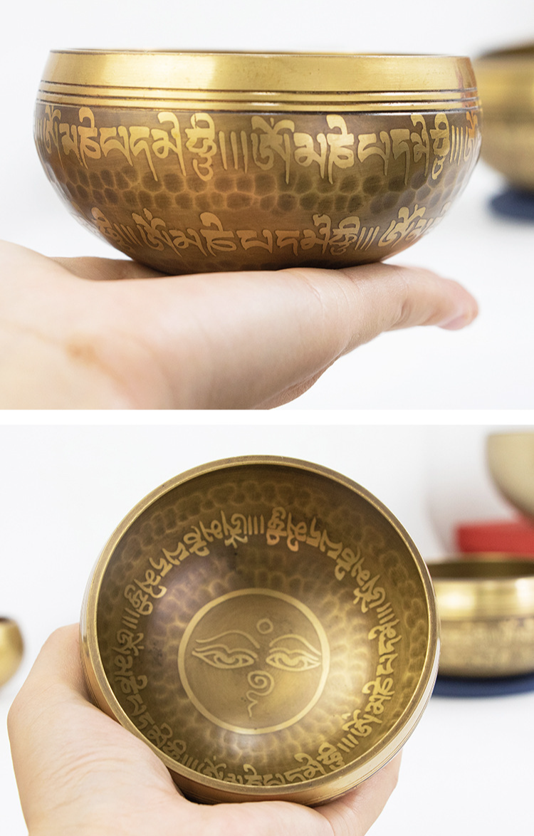 Nepalesische Klangschale, handgefertigt, handgehämmert, tibetisches Klangschalen-Set – Stressabbau, Chakra-Ausgleich und Meditationswerkzeug_voghion.com