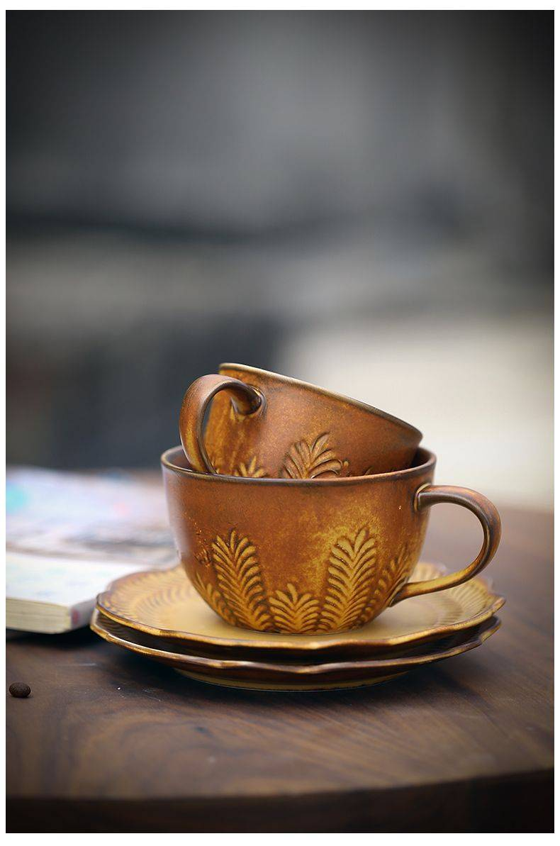 Retro Ceramic Coffee Japanese Set Home European Exquisite Breakfast Tea Cup_voghion.com