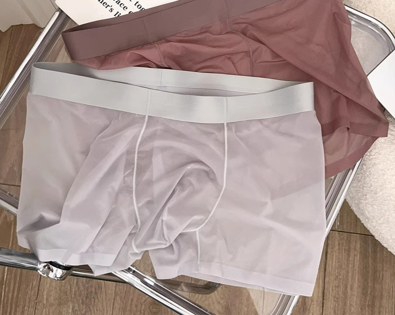Herenondergoed Hoogwaardige 20D Dunne, Transparante, Naadloze, Eendelige IJszijde Transparante Sexy Heren Boxershorts_voghion.com