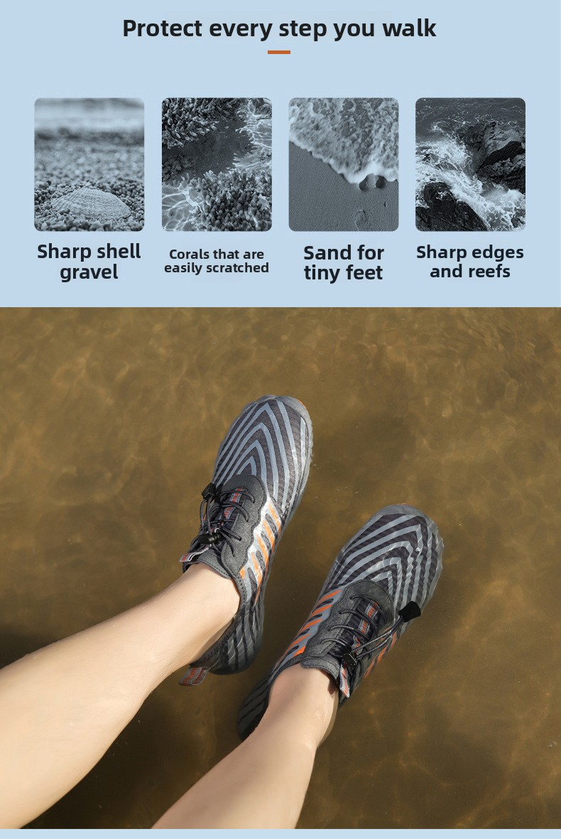 Scarpe da acqua unisex ad asciugatura rapida con suola antiscivolo, leggere e traspiranti per nuoto, spiaggia, yoga e avventure all'aria aperta._voghion.com