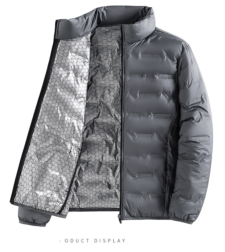 Men's Lightweight Down Jacket With Graphene Technology 650 Fill Power White Duck Down Waterproof Winter Coat Slim Fit Stand Collar Casual Outerwear_voghion.com