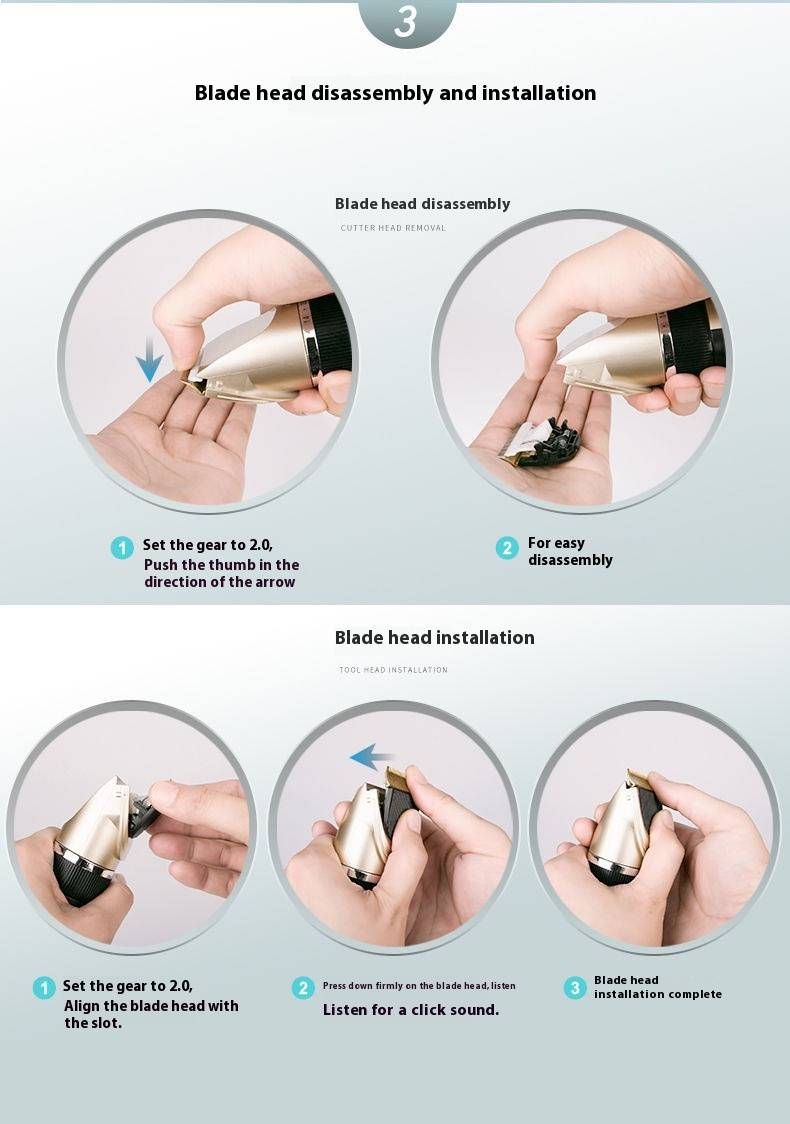 Professional Pet Grooming Clipper - Cordless Ceramic Blade Trimmer With Ultra-Quiet Motor Detachable Washable Head & Interchangeable Battery_voghion.com