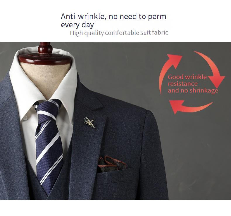 Men's Slim Fit Suit Set 3-Piece Formal Business Blazer Vest Pants Wedding Groom Party Outfit_voghion.com