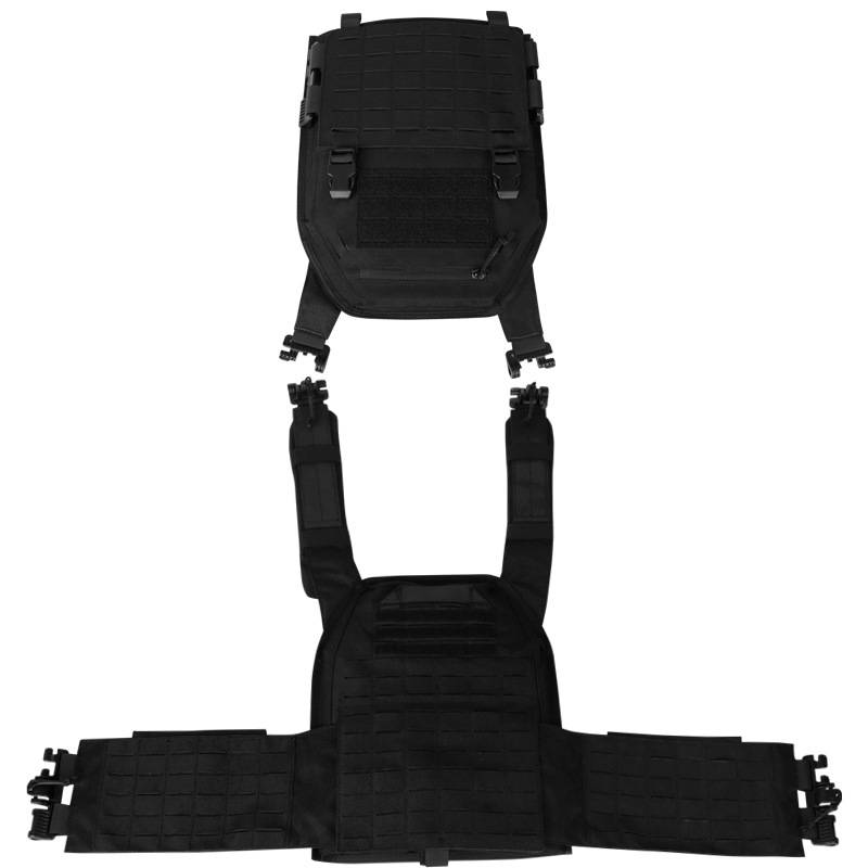Quick-Release Tactical Vest – 1000D Polyester Laser-Cut Molle Battle Rig For Airsoft/Hiking/Survival (Black/ Breathable & Heavy-Duty)_voghion.com