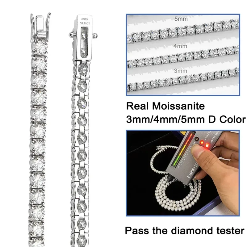 Modische Tennis-Halskette mit Moissanit-Steinen und GRA-Zertifikat, 2,5–5 mm Labordiamant für Damen und Herren, Sterg-Splitter-Halskette_voghion.com