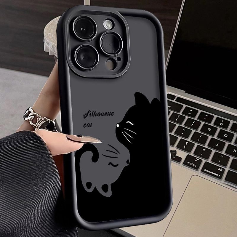 per Tecno Spark 6 GO 2024 20 20C 10 10C 8C Infinix Smart 8 7 6 5 Note Hot 30 12 G96 2023 40i 40 30i play pro Plus Custodia creativa semplice gatto nero_voghion.com