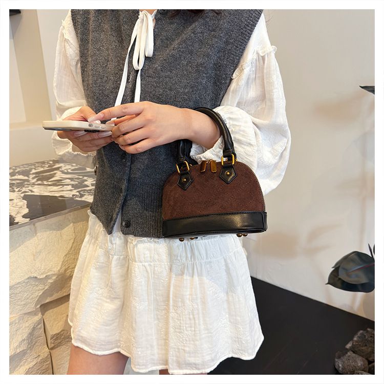 Borsa a tracolla trapuntata con tracolla singola, versatile, di alta moda per le donne, 2025, nuova borsa in pelle scamosciata_voghion.com