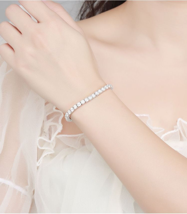 Tennisarmband für Damen und Herren mit verstecktem Verschluss, 925er Sterlingsilber, elegant und minimalistisch, Moissanit im Vollschliff, trendiges und luxuriöses Geschenk_voghion.com